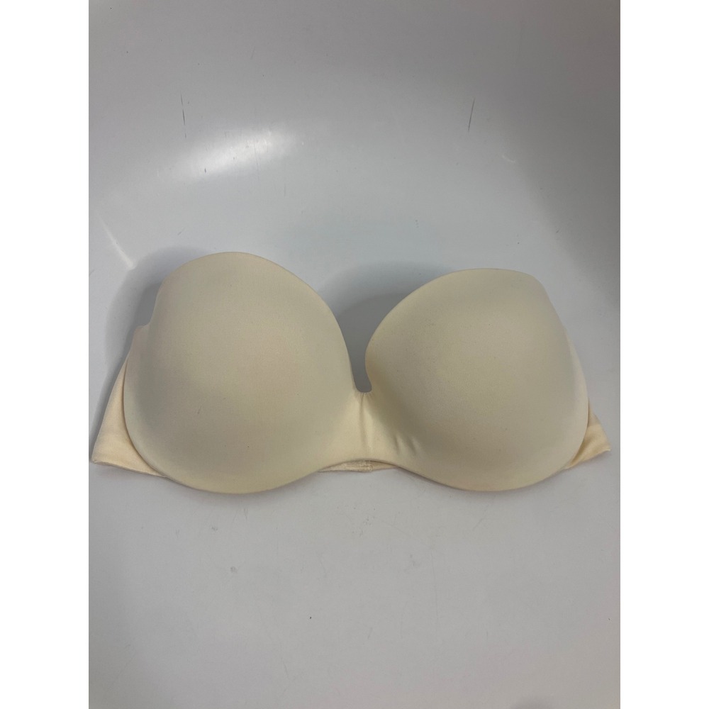 Warners Strapless Bra Women 36C Beige Good Underwire Molded Cup 01693